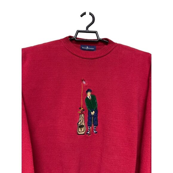 Payne Stewart Golf Graphic Knit Crew Neck Sweater Long Sleeve Size Large - Picture 3 of 8